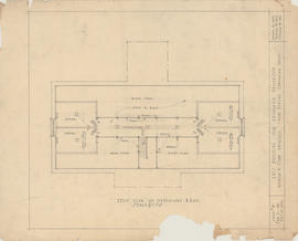 Arts building for Dalhousie University : attic plan of partitions and rail