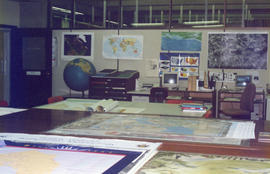 Photograph of the map collection room at the Killam Memorial Library, Dalhousie University