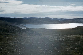 Photograph of an inlet and mountains near Cape Dorset, Northwest Territories