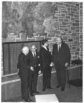 Photograph of Henry Hicks and others at the opening of the Student Union Building