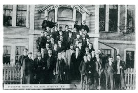 Photograph of group of students in front of Halifax Medical College