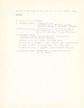 Agenda and minutes from Board of Directors meeting held on September 30, 1982