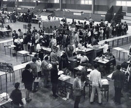 Photograph of students registering for classes at Dalhousie University
