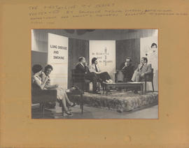Photograph of the set of a live television series presented by the Dalhousie Medical School audio...