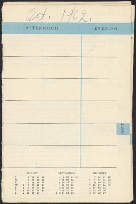 Florence Murray's daily calendar planner at the Taegu Mission leprosy clinic
