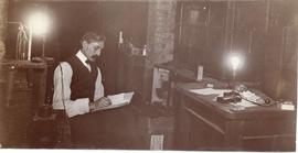 Photograph of Arthur Stanley MacKenzie in the Cavendish Laboratory at Cambridge University