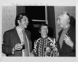 Photograph of Elisabeth Mann Borgese and two unidentified men