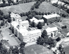 Aerial photograph of the Studley campus