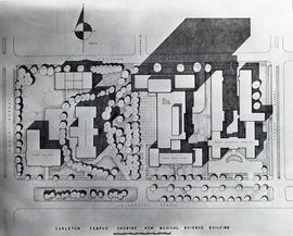 Photograph of a blueprint of Carleton Campus, Dalhousie  University