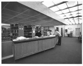 Photograph of a service desk in the Sir James Dunn Law Library