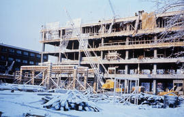 Photograph of construction of the Tupper Building, five floors high