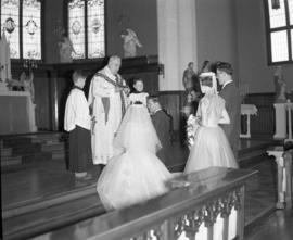 Photograph of Mr. & Mrs. Wright at their wedding ceremony
