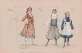 Costume designs for Ilse, Thea, and Martha