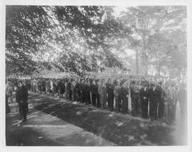 Photograph of attendees at Arthur Stanley MacKenzie's funeral
