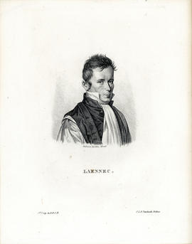 Engraved portrait of Rene Laennec [1781-1826]