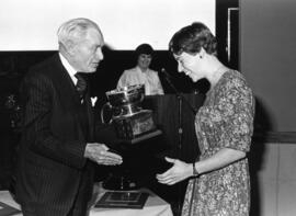 Photograph of Susan Mason and Donald McInnes : Class of '55 Trophy presentation