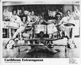 Photograph of Caribbean dancers  and limbo dancer performing with fire