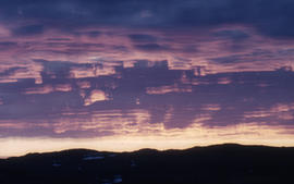 Photograph of a sunrise in Frobisher Bay, Northwest Territories