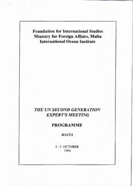 UN second generation experts' meeting : [programme]