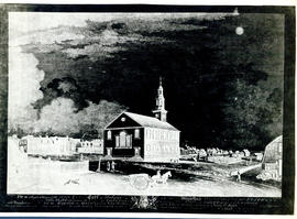 Photographic print of a negative of the Church of Saint Paul in Halifax, Nova Scotia