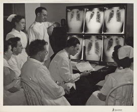 Photograph of Outpatient and Public Health Clinic, viewing x-ray plates