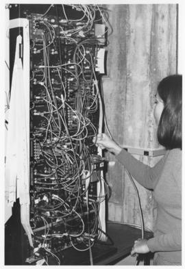 Photograph of programming equipment that controls the running of many experiments on both animal ...