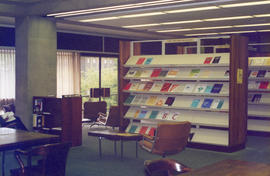 Photograph of the current serials display in the McNab Reading Room in the Killam Memorial Library
