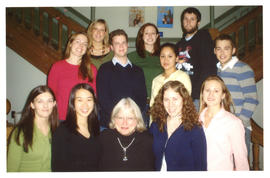 Photograph of Liz Foy and students