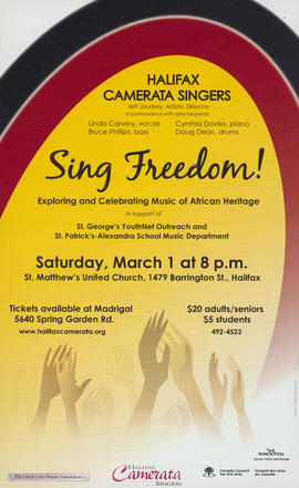 Sing freedom : exploring and celebrating music of African Heritage : [poster]