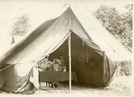 Laura May Hubley in her tent