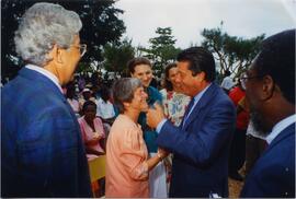 Photograph of Dr. Federico Mayor, Elisabeth Mann Borgese and others