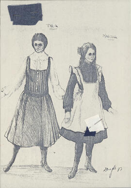 Photocopy of costume design for Thea and Martha
