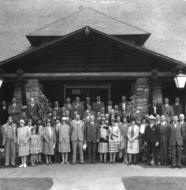 Photograph of delegates at the ninth annual Telephone Association of Canada convention in Jasper ...