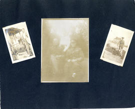 Scrapbook page with photographs from T.H. Raddall, Sr.'s leave in England