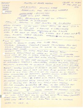 Minutes from a June 26, 1975 board meeting at Eye Level Gallery