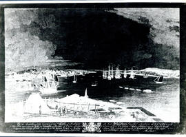 Photographic print of a negative of Halifax and the harbour viewed from George Island