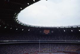 Photograph of a stadium on the opening day