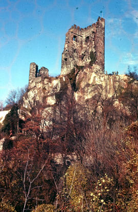Photograph of a portion of the castle the ruins at Drachenfels