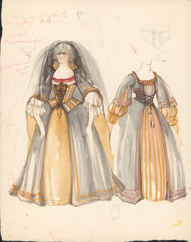 Costume design for Serving Lady #1 and #2