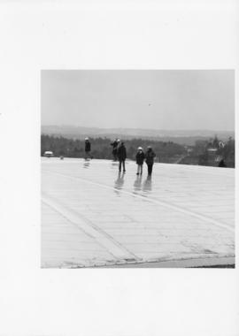Photograph of people standing on the roof of Dalplex