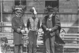 Photograph of Arthur Stanley MacKenzie and two unidentified people in uniform at a Dalhousie reunion