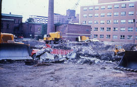 Photograph of demolition of Medical-Dental Library