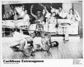 Photograph of Caribbean dancers performing a triple limbo