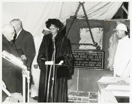 Photograph of Lady Dunn making a speech