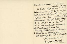 Correspondence between Thomas Head Raddall and Margaret and Walter Allward