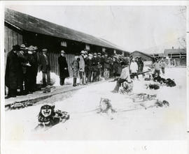 Photograph of the Dempster patrol on return to Dawson City