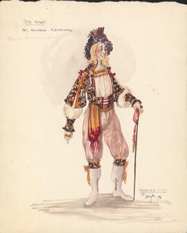 Costume design for Sir Andrew Aguecheeck
