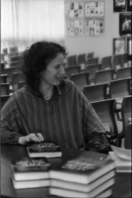 Photograph of Margaret Atwood at the Canadian Book Information Centre