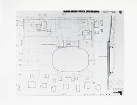 Photograph of a floorplan drawing of the area surrounding the Dalplex