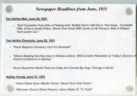 Newspaper headlines about the construction of the Halifax Infirmary in 1931